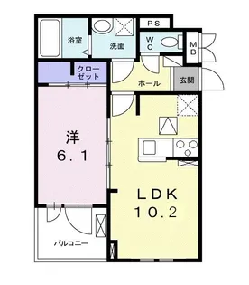 リバージュ 梅北【1階】の間取り