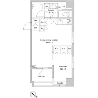 ドゥーエ日本橋浜町【4階】の間取り