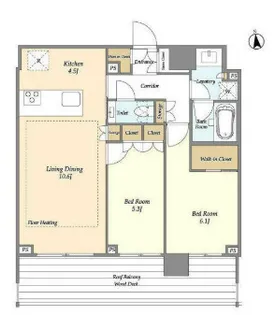 東京都新宿区市谷薬王寺町【マンション】の間取り