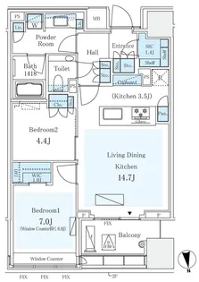 東京都千代田区三番町【マンション】の間取り