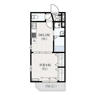 1DKの間取り画像