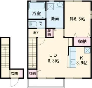 エスタシオン新町A【2階】の間取り