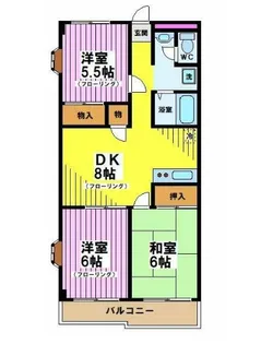 ベルジュールオーシャン【5階】の間取り