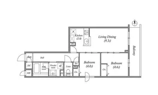 プライムガーデン若木【1階】の間取り