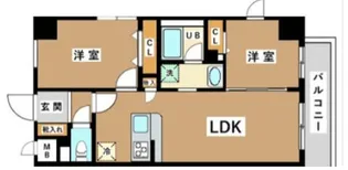 JU TOWER FRONT 亀沢【4階】の間取り