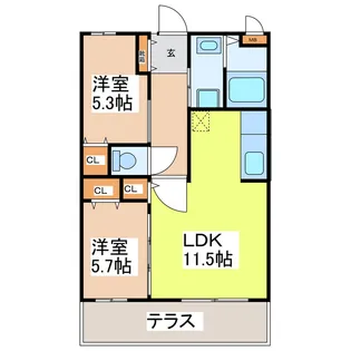 ジャルディーノ【1階】の間取り