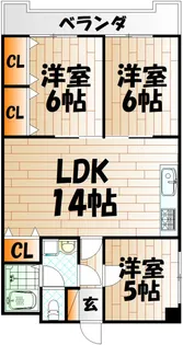 第10岡部ビル【3階】の間取り