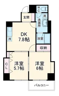 グローリアパレス壱番館【5階】の間取り