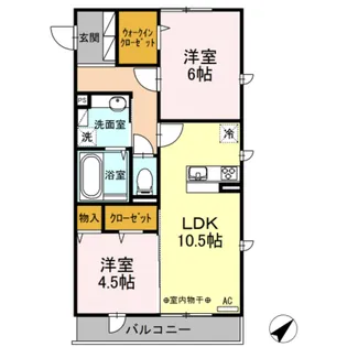 神奈川県相模原市南区大野台5【アパート】の間取り