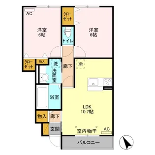 D-ROOM クロシェット メゾン III105【1階】の間取り