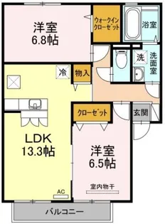 セジュール マホロ A棟【1階】の間取り