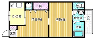 シエルブルーコーポ【2階】の間取り