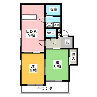 アパートメント294番館B棟【1階】の間取り