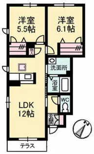メゾネット ジャルダン ヴェールA棟【1階】の間取り