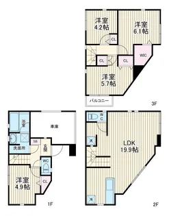 神奈川県川崎市中原区西加瀬【一戸建】の間取り