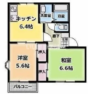 フレグランス岸【1階】の間取り