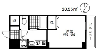 プレサンス神戸三宮【7階】の間取り
