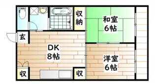 シティーオカヤマ【2階】の間取り