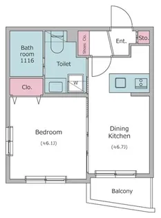 レジディア世田谷若林【2階】の間取り
