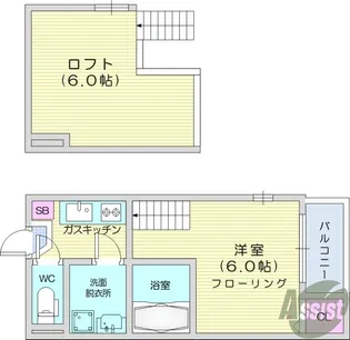 ハーモニーテラス薬師堂【2階】の間取り