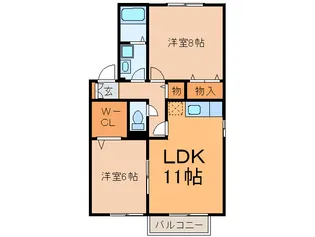 ラフィ-ネ二ツ屋【2階】の間取り