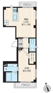 エスホームズ高輪【3階】の間取り