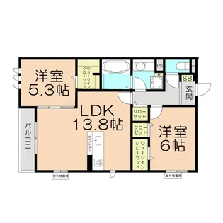 プレジールK【3階】の間取り