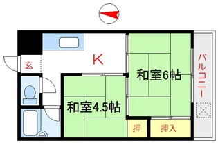 ハイツ芙蓉【5階】の間取り