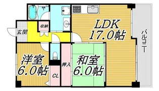 パラシオン武庫之荘【1階】の間取り