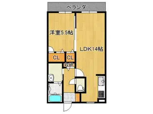 上東マンション【2階】の間取り
