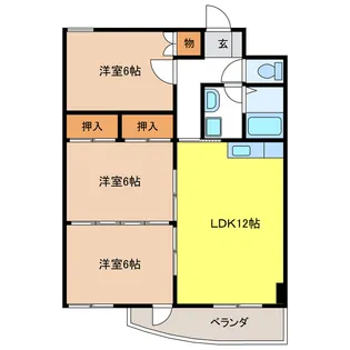 シェラトン広瀬【6階】の間取り