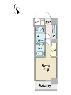 CINZA荒町【2階】の間取り