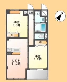 ゼアーズ【3階】の間取り