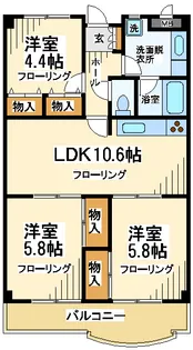 カーザ・エッチェルサ世田谷【4階】の間取り