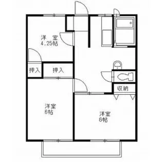 宇高前パナハイツ【2階】の間取り