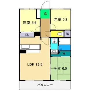 アルファステイツ高須新町【2階】の間取り