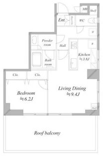 ザ・パークレックス南麻布【6階】の間取り
