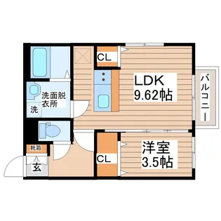 サニープレイス八乙女【1階】の間取り