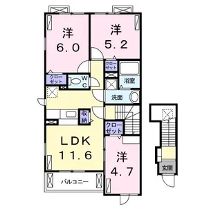 ハーモニーB【2階】の間取り