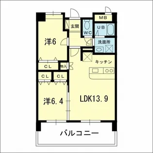 Est un【4階】の間取り