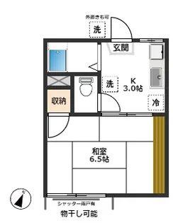 コーポツカハラ【1階】の間取り