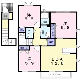 オレンジホップ C棟【2階】の間取り