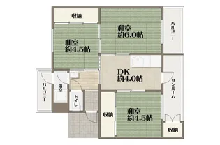 高尾台住宅1号棟【4階】の間取り