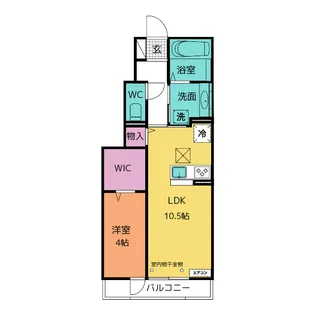 ヴェルドミール一ツ木【1階】の間取り