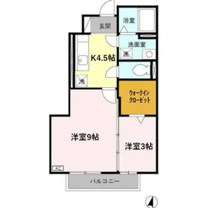 ルミエール花の木 B【1階】の間取り