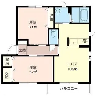ルミエールII【1階】の間取り