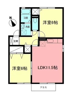 サニーフラッツB【1階】の間取り