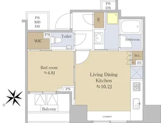 クレヴィア中目黒【6階】の間取り