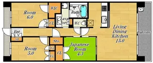 リバーガーデン福島木漏れ日の丘C棟【10階】の間取り