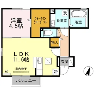 グランステージ上木戸 A101【1階】の間取り